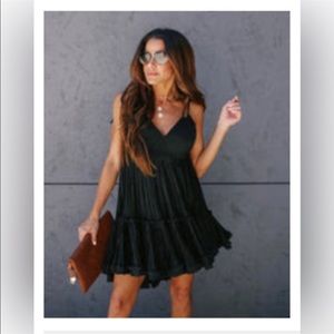 Vici Black Adjustable Babydoll Dress
